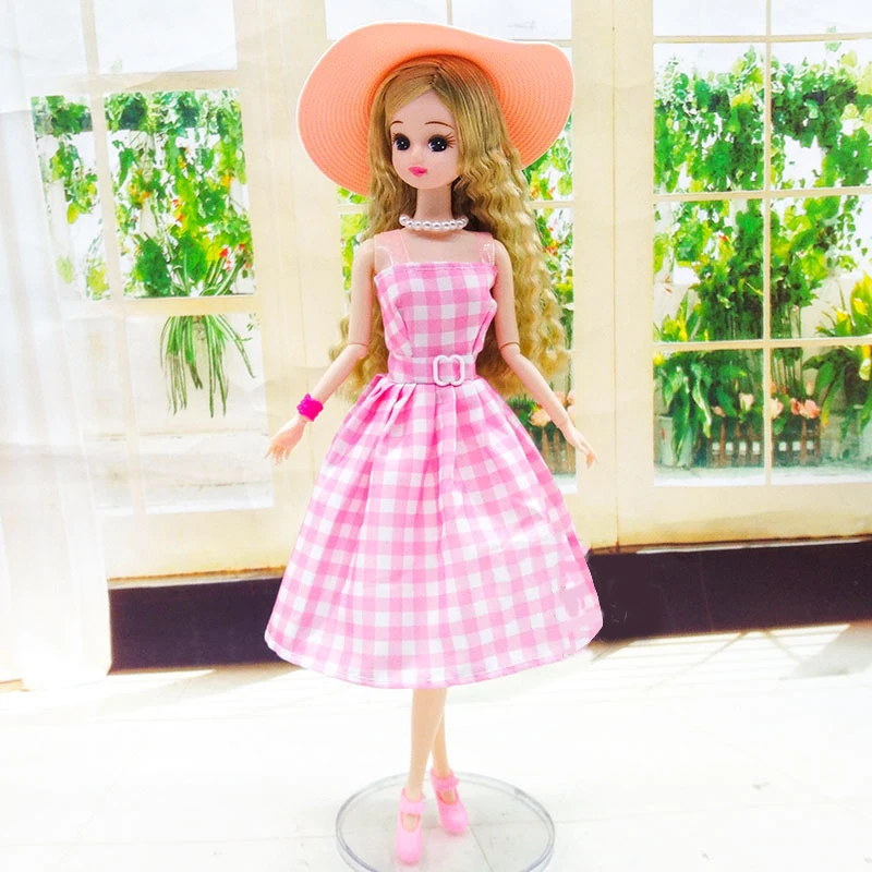1 комплект кукольной одежды для 30 см кукла шляпа платья ожерелье браслет высокий каблук обувь кукольный домик миниатюрный декор