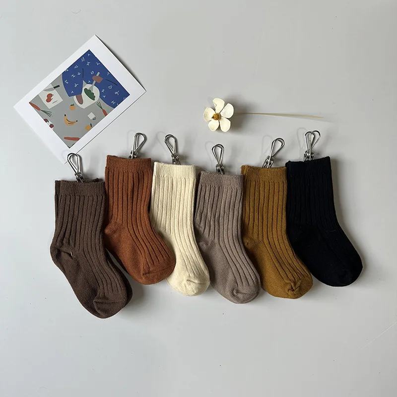 1 пара Детский носок Корейская Мода Простота Однотонный Телячий Носок Для Малыша Мальчика Девочки Весна Осень Хлопок Унисекс Школьный Носок