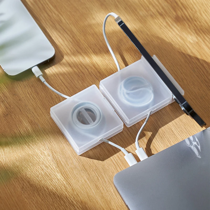  1 шт. Портативный прозрачный кабельный органайзер Управление шнуром USB Намотчик кабеля Зарядное устройство Протектор для хранения проводов