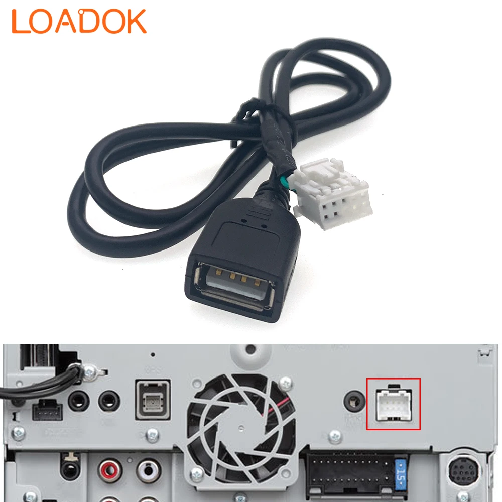 10-контактный автомобильный радиоприемник USB с гнездовым входом носителя данных провод жгут проводов кабельный адаптер для Kenwood DDX6703S DDX9703S DNX573S DNX773S
