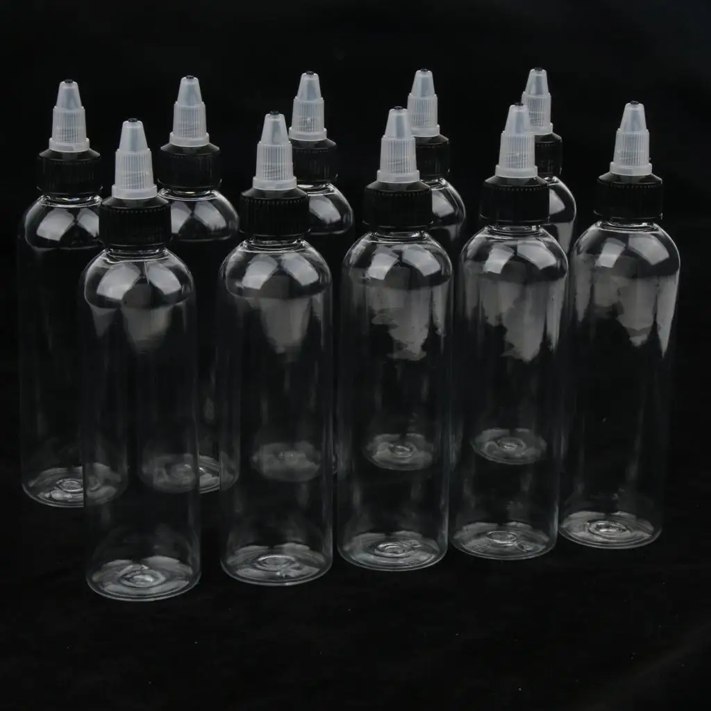 10 шт. Пустые бутылки с закруткой для растворителей, масел, краски, чернил, жидкости 120мл