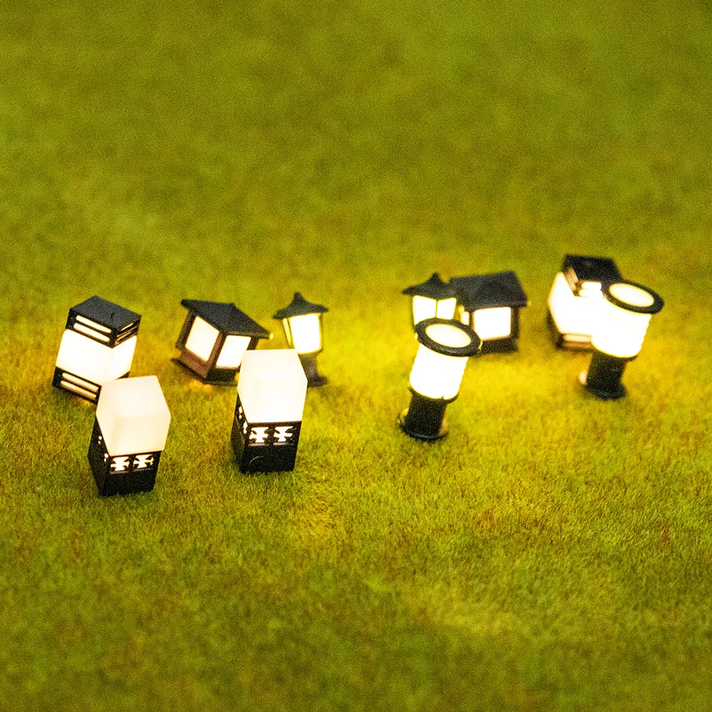 10 шт. Смешанная миниатюрная газонная лампа Модель 3V Светодиодные фонари для изготовления песочного стола Ландшафтные материалы Диорамы Наборы