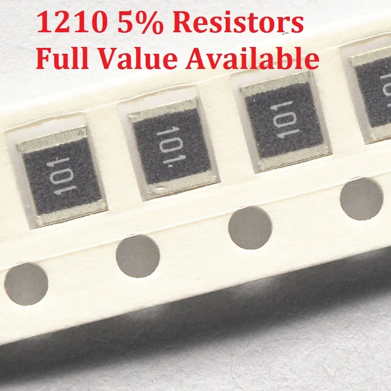 100 шт. SMD Чип Резистор 1210 1.5R / 1.6R / 1.8R / 2R / 2.2R 5% Сопротивление 1.5 / 1.6 / 1.8 / 2 / 2.2 / Ом Резисторы 1R5 1R6 1R8 2R2 Бесплатная доставка
