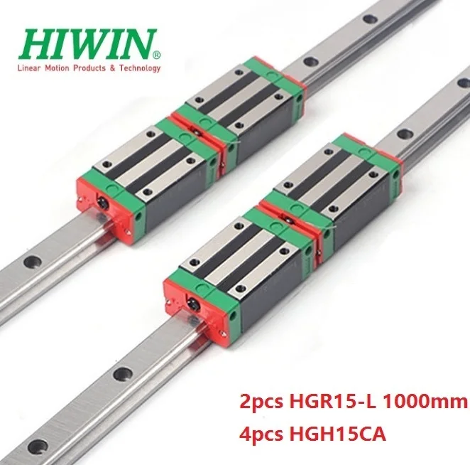 2 шт. 100% оригинальный новый Hiwin HGR15 -L 1000 мм линейная направляющая / рельс + 4 HGH15CA линейные узкие блоки для фрезерного станка с ЧПУ
