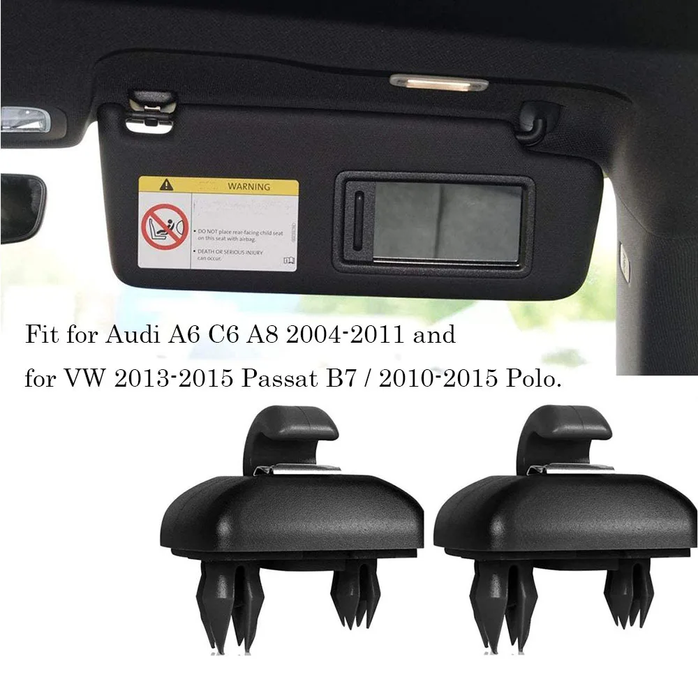 2 шт. ABS Пластиковый черный солнцезащитный козырек Зажим Крючки 4,2 * 2,1 см 4F0857561 8W0857562A для Audi A6 C6 A8 / VW Passat B7 Polo