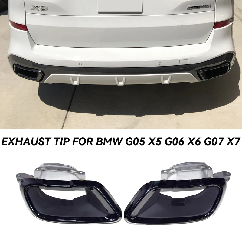 2 шт./лот Отделка выхлопной системы автомобиля для BMW G05 X5 G06 X6 G07 X7 2019 2020 2021+ M Sport Mlugler Tip Выхлопная труба Repalcement Nozzle