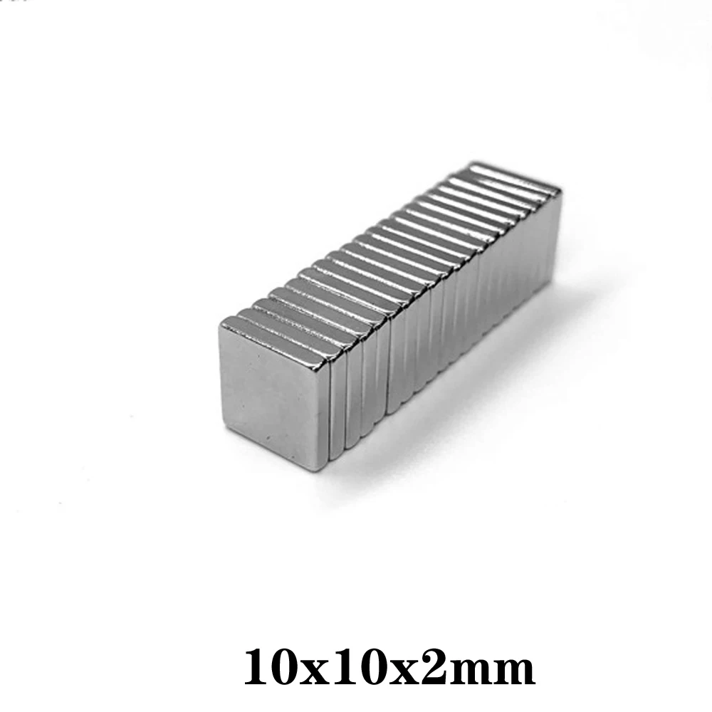 20 шт. 10x10x2 мм N35 Сильный квадратный редкоземельный магнит NdFeB 10 * 10 * 2 мм Неодимовые магниты 10 мм x 10 мм x 2 мм