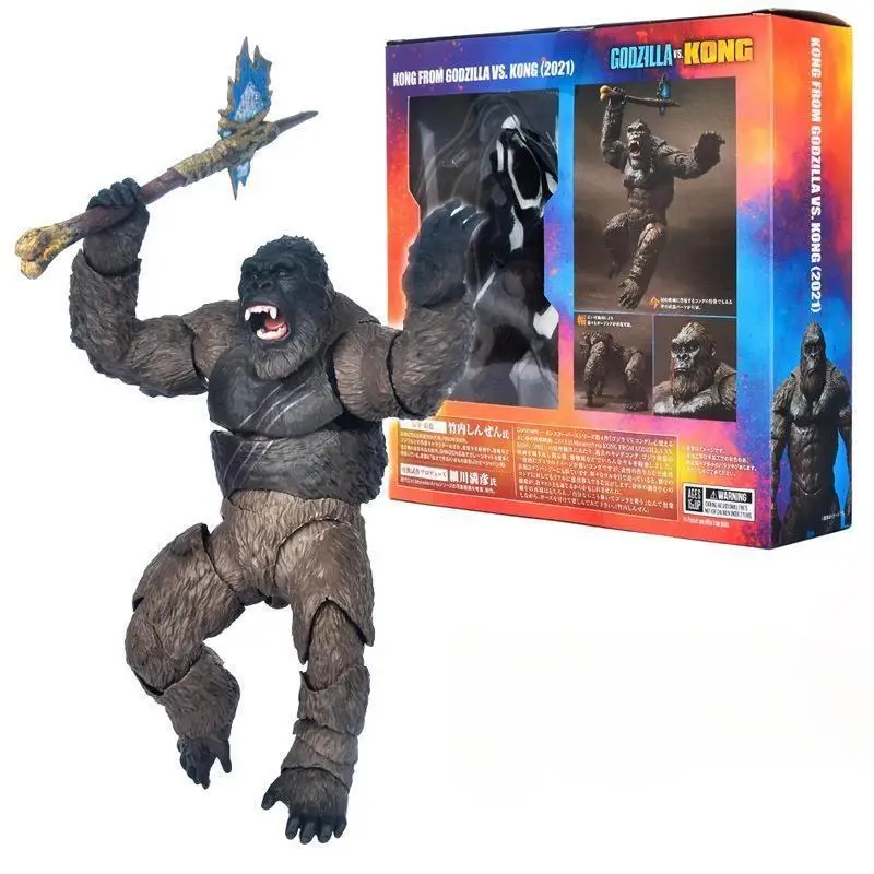 2021 Версия фильма Shm King Kong Gorilla Movable Toys Ручная модель Анимация Фигурка Игрушечные куклы Детский подарок на день рождения