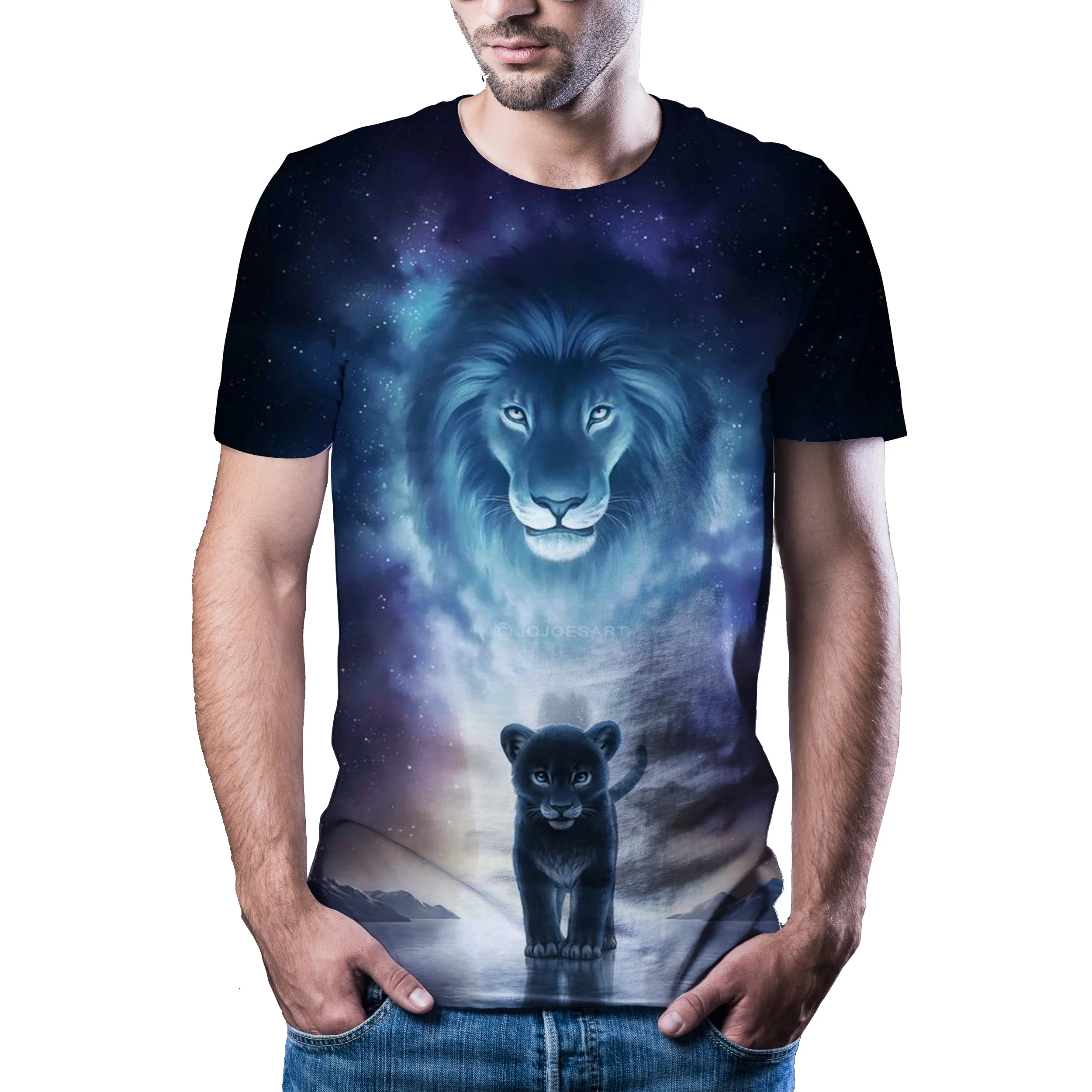 2021 новая 3D натуральная веселая футболка мужская горячая марка мужская футболка для отдыха с животными 3D-печать мужская одежда футболка лето