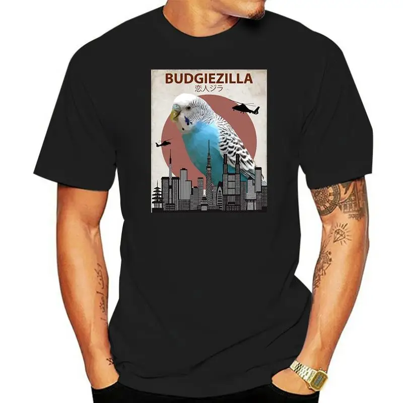 2022 Горячая распродажа Мода 100% хлопок Budgiezilla | Футболка волнистого попугая для волнистого попугая Любители попугаев Футболка