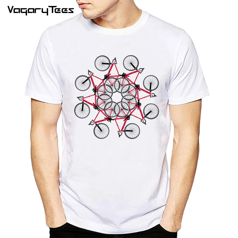 2022 Горячая распродажа Мужская модная футболка Красный велосипед Принт Короткий рукав Повседневная футболка