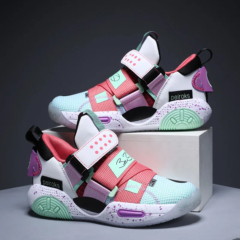 2023 Новая детская баскетбольная обувь для мальчиков и девочек Нескользящая детская спортивная обувь Легкие кроссовки на открытом воздухе Кроссовки Обувь