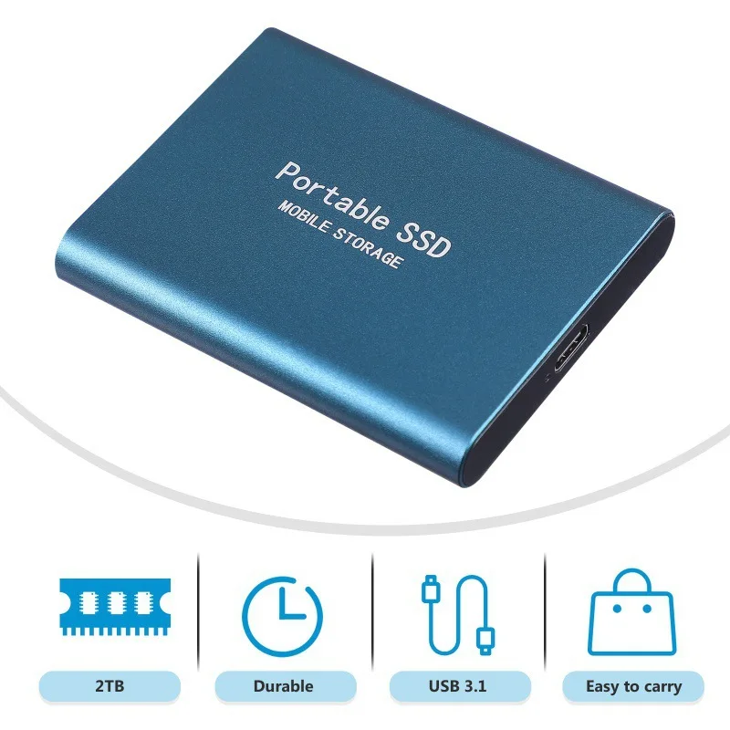 2023 Портативный твердотельный накопитель 1 ТБ SSD Внешний жесткий диск ПК Ноутбук Устройство хранения данных Мобильные жесткие диски для ноутбука Mac
