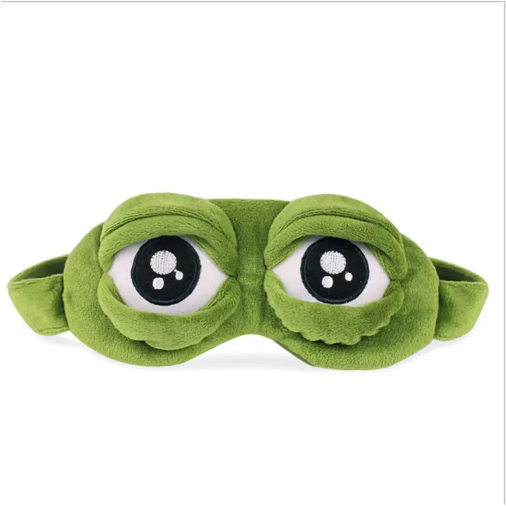 3D Грустная лягушка Маска для сна Натуральная покровная повязка для глаз для сна Тень Повязка для глаз Женщины Мужчины Мягкая Портативная Повязка Для Глаз Путешествия