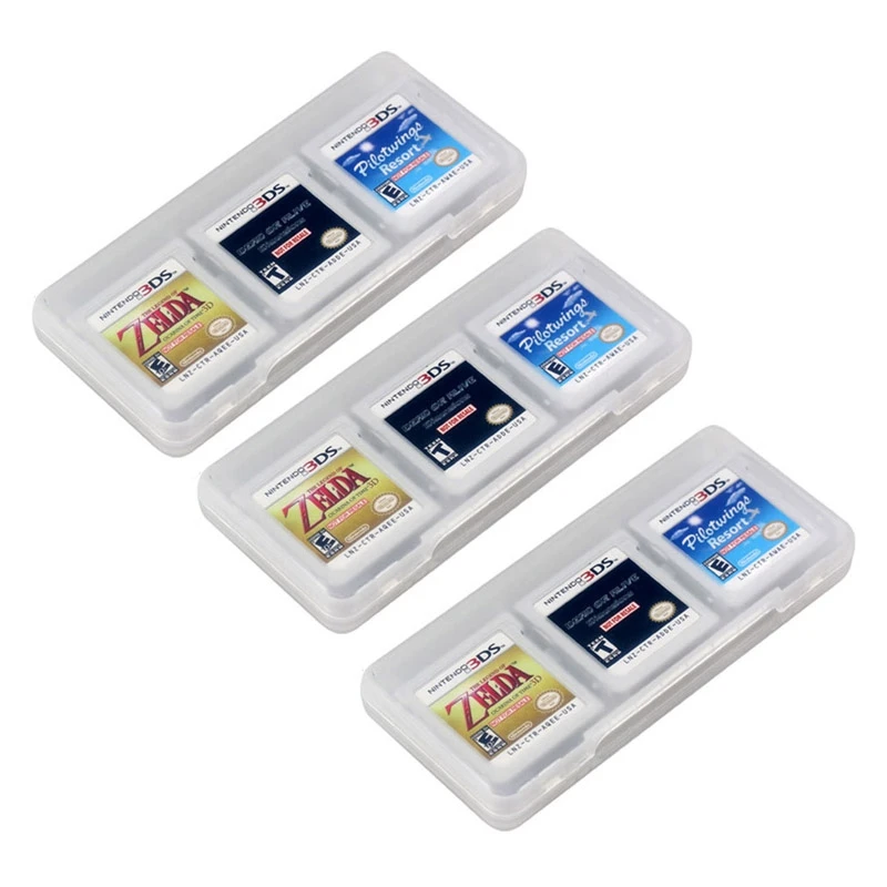 3X Clear 6 в 1 Game Card Storage Case Cartridge Box для Nintendo 3DS XL LL NDS DSI