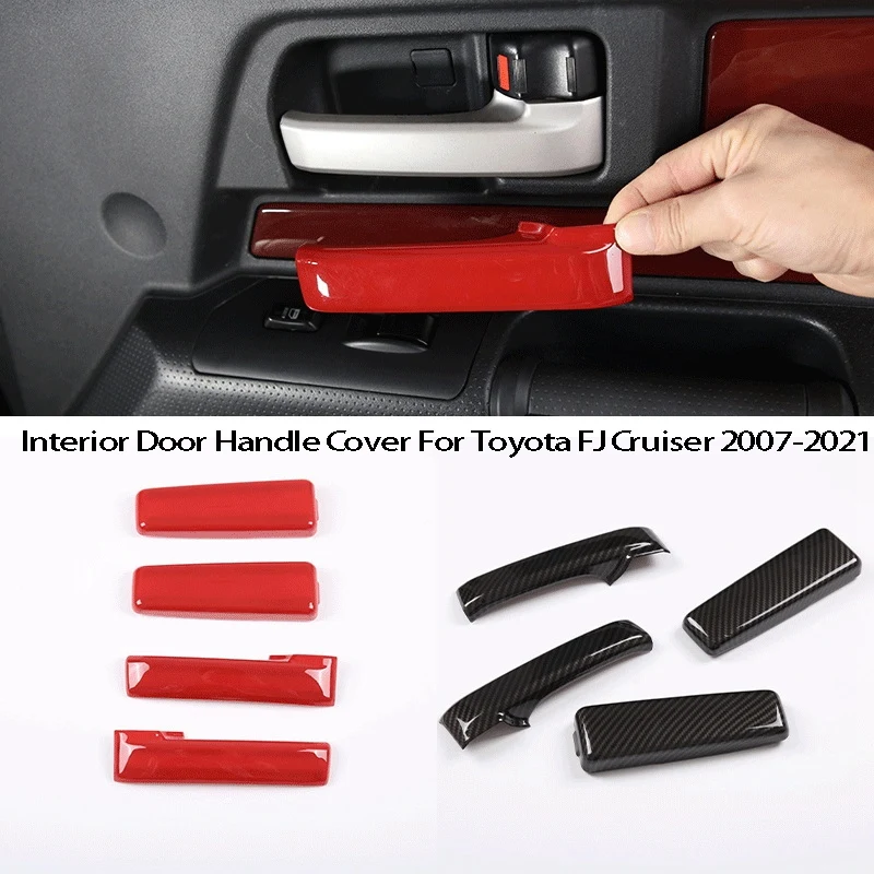 4PCS Автомобильная внутренняя дверная ручка Крышка Отделка дверных наклеек для Toyota FJ Cruiser 2007-2021