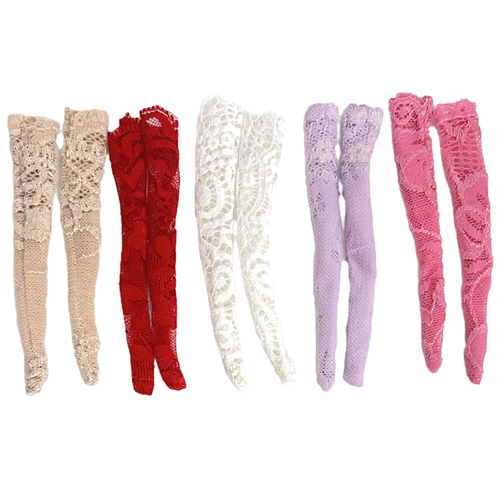 5 пар модных кружевных чулок длинные носки повседневная одежда леггинсы для куклы Барби аксессуары для девочки 1/6 куклы подарок ребенку DIY игрушка