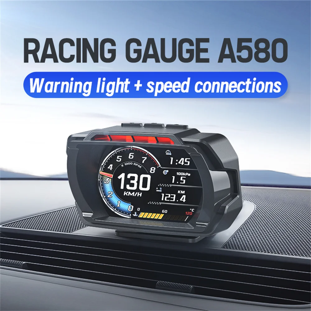 A580 Auto Gauge HUD GPS + OBD Система проекционного дисплея Автомобильный проектор Спидометр с автомобильной неисправностью Очистить автомобильные электронные аксессуары