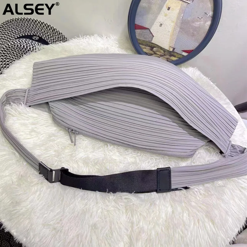 ALSEY Miyake Плиссированная популярная модная сумка через плечо Женская новая простая уличная повседневная сумка через плечо больших размеров
