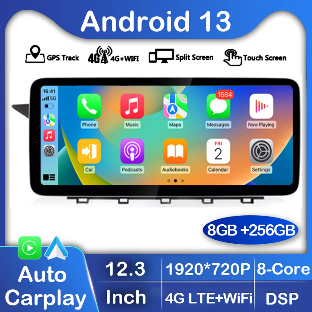 Android 13 Автомагнитола для Mercedes Benz GLK Class X204 2008 2009 2010 2012 2013 14 2015 Мультимедийный плеер Авто Стерео GPS Carplay