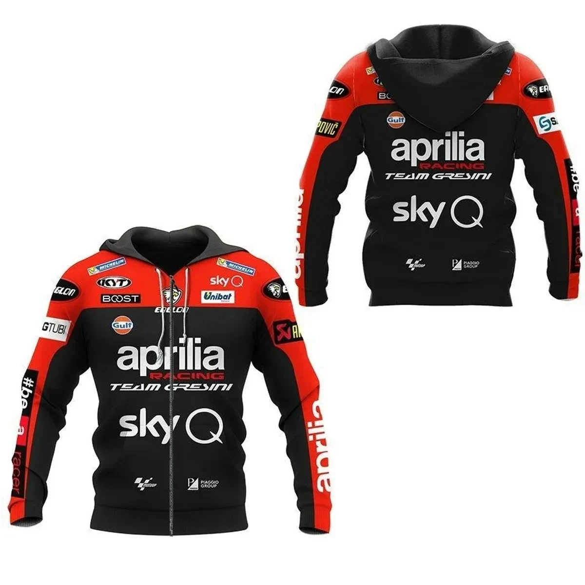 Aprilia-Sudadera con capucha para hombre, jersey de lana con estampado 3D para carreras de motos, chándal con cremallera, abrigo