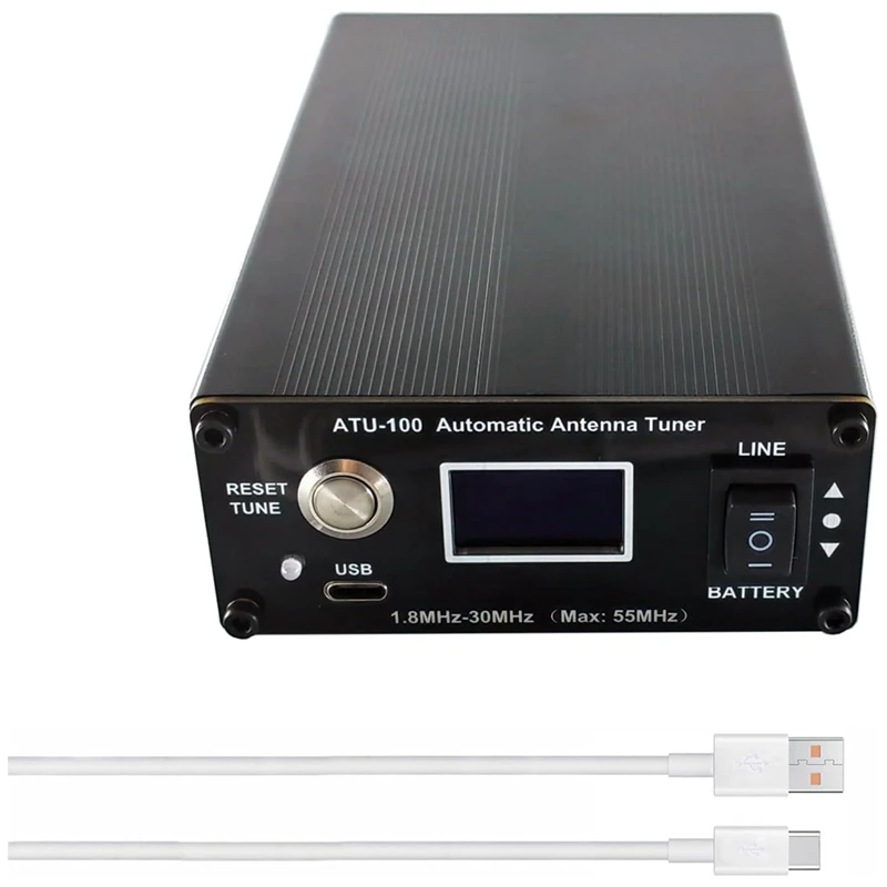ATU-100 Антенный тюнер для любительского радио 1,8-55 МГц Автоматический антенный тюнер N7DDC 100 Вт с открытым исходным кодом и аккумулятором Долговечный