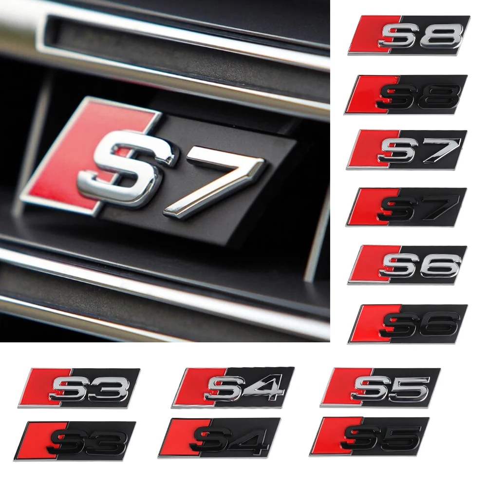 Auto Front Grille Badge Пластиковая декоративная наклейка Логотип автомобиля Аксессуары для украшения для Audi Sline Sport S3 S4 S5 S6 S7 S8