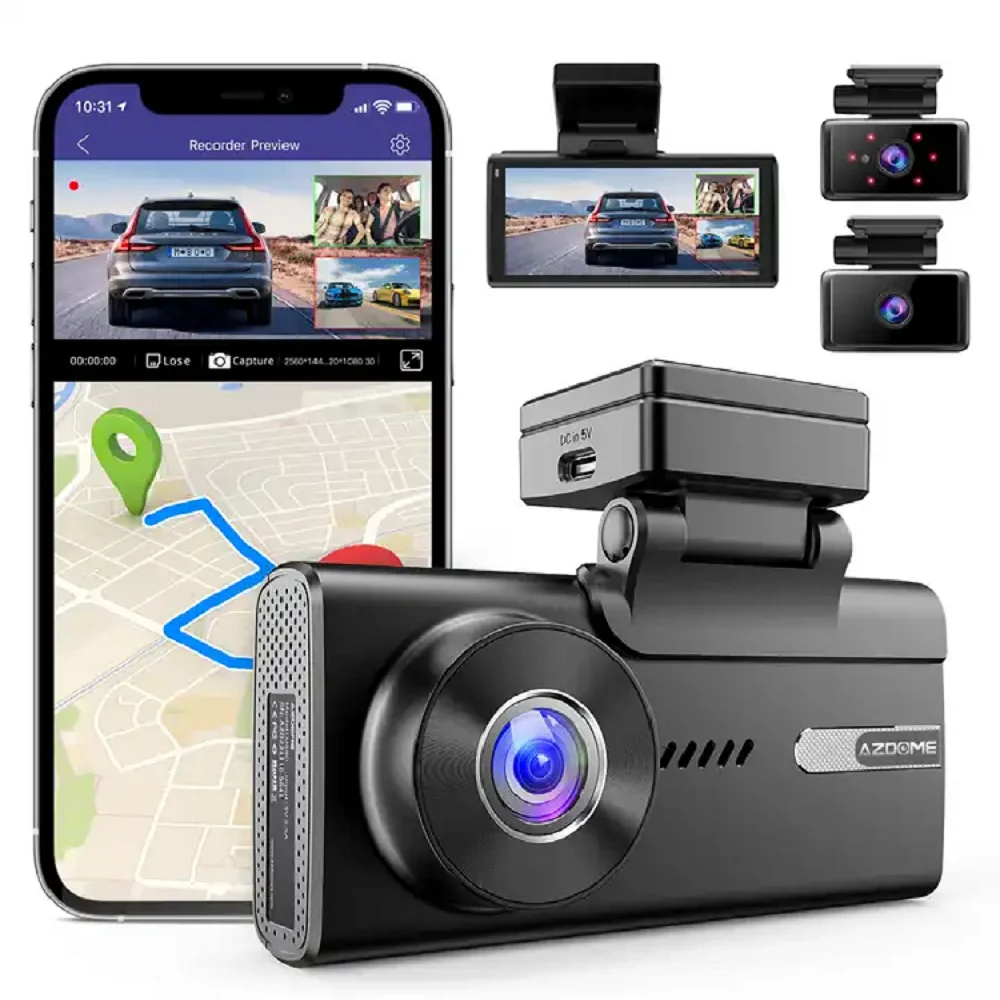 AZDOME 5K Видеорегистратор M580 2.4G/5G Двухдиапазонный Wi-Fi Авто Черный ящик 4-дюймовый экран Встроенный в GPS-трекер DVR Видеокамера Регистратор