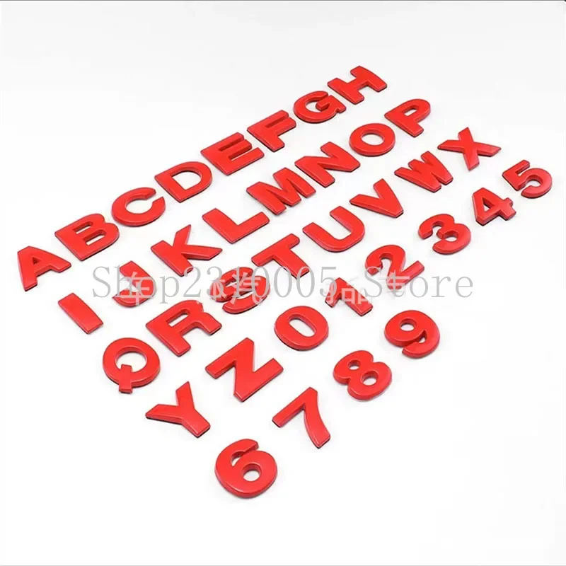 DIY Красный 25 мм Металлические буквы Цифры Автомобильная эмблема для VW Audi Все автомобили Паспортная табличка Логотип Алфавит Телефон Wedsite Рекламная наклейка