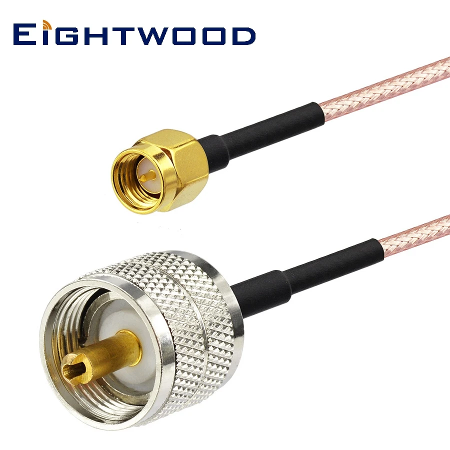Eightwood Custom RF Коаксиальная антенна Внешний кабель SMA Штекер Штекерный контакт к UHF PL 259 Штекер Штекерный штырь 12
