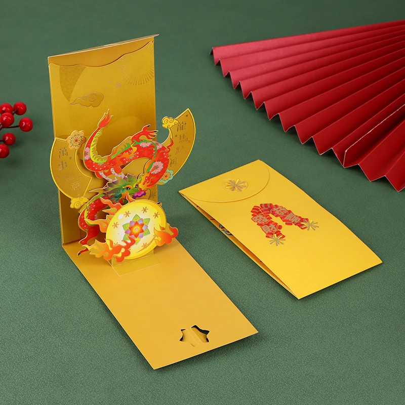 Hong Bao Красный конверт Денежный карман Креативная красная сумка Весенний фестиваль Свадьба День рождения Подарочные конверты Китайский Новый год
