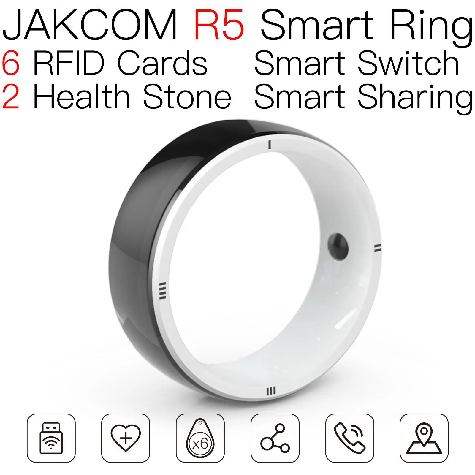 JAKCOM R5 Smart Ring Лучше, чем карта ics, RFID-метка, передача, Alidesheng заводской магазин, черный NFC, лазерный термометрический считыватель, UHF