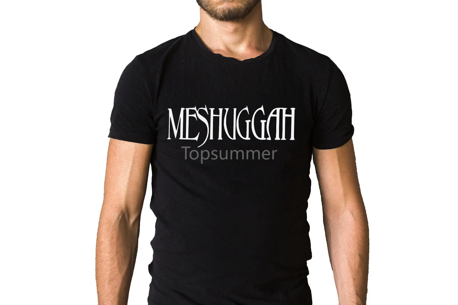 Meshuggah Band Logo Черная футболка Мода Уникальная классическая хлопковая мужская футболка с коротким рукавом Дешевая распродажа хлопковая футболка