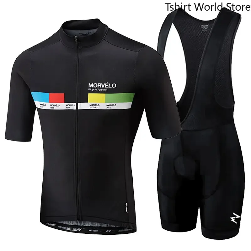 Morvelo 2024 Мужская летняя одежда велоспорт комплекты одежды шорты с коротким рукавом мужские дышащие шорты с нагрудником maillot ciclismo
