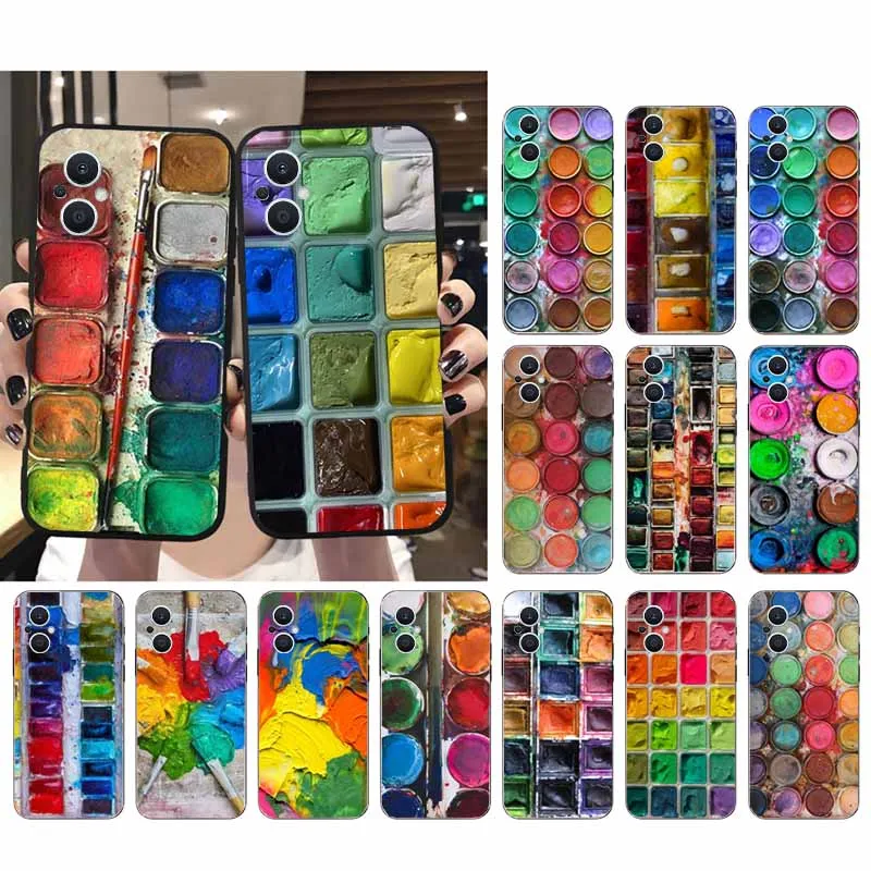 Paint Palette Painting Box Чехол для телефона OPPO Reno8 Pro Plus Reno8 T Reno6 7 8 5 Lite Reno7 8 4 6 Pro Reno5 Z Reno2 Z
