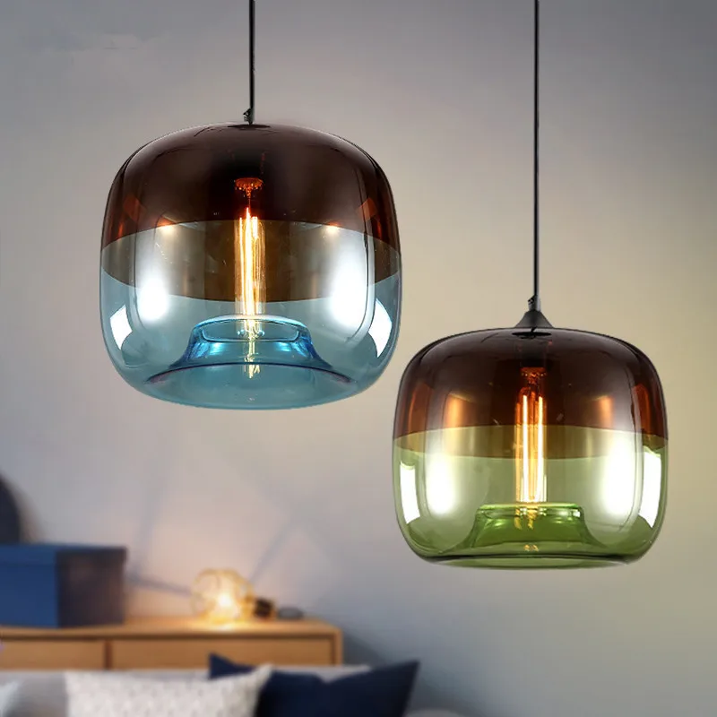 Post современный подвесной светильник Nordic Art Красочный висячий стеклянный декоративный светильник E27 LED для кухни гостиной ресторана
