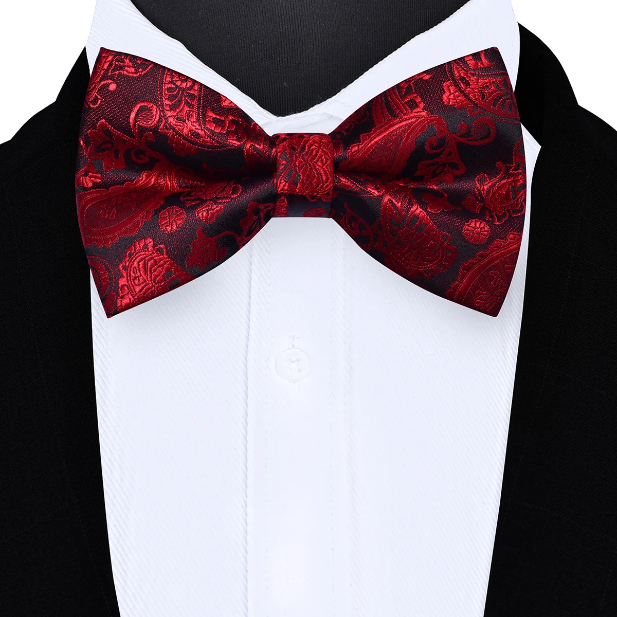 Ricnais Новая мода 12 см * 7 см белый черный фон пейсли галстук-бабочка для мужчин бизнес свадебные галстуки для вечеринок gigt аксессуары бант