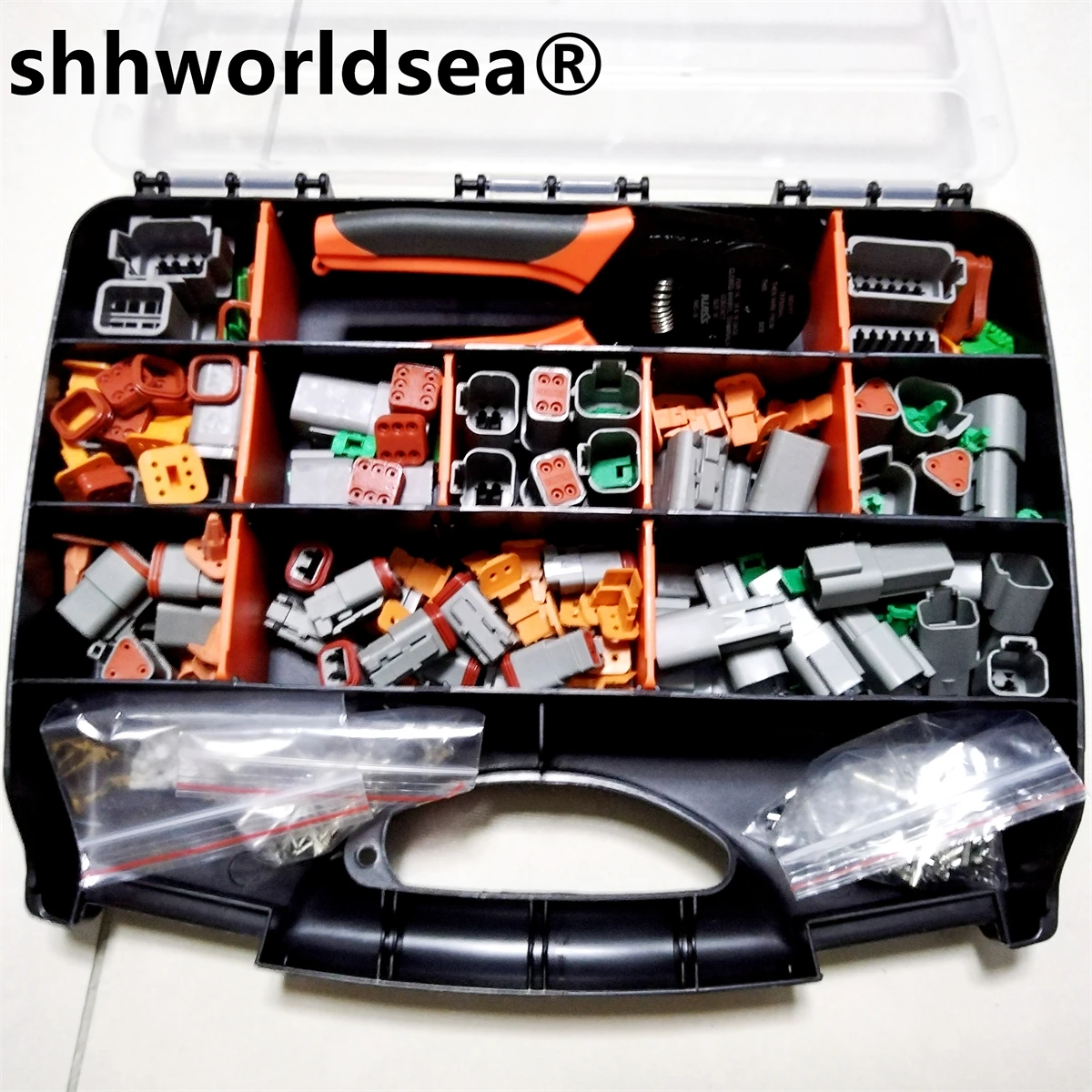shhworldsea Водонепроницаемый комплект разъемов серии DT Ремонтный ящик для инструментов DT06-2 / 3 / 4 / 6 / 8 / 12S DT04-2 / 3 / 4 / 6 / 8 / 12P с терминалом