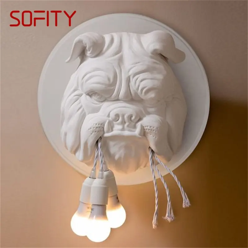 SOFITY Nordic Indoor Wall Lampture Современные светодиодные бра Креативный роман в форме собаки для домашнего фойе Коридор