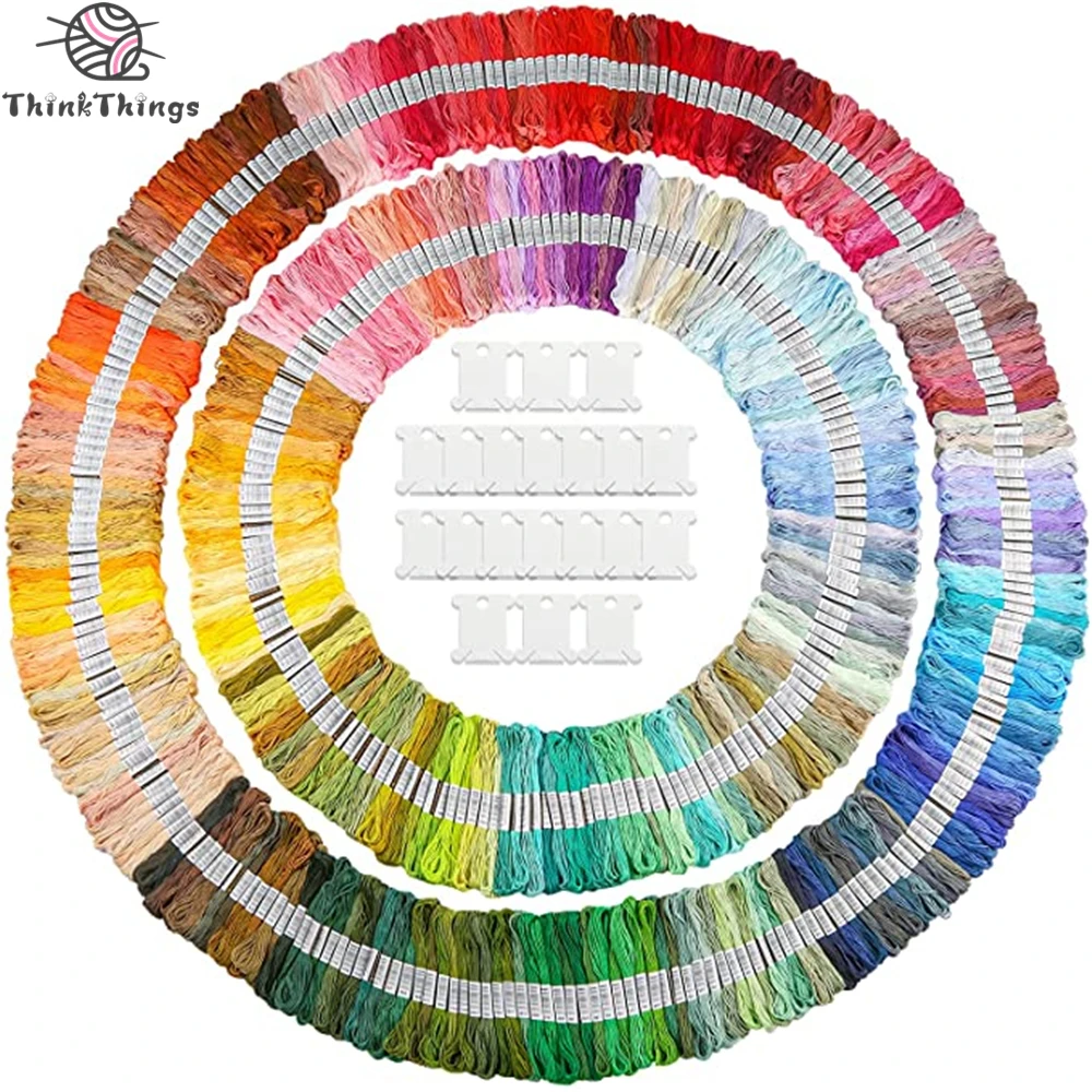 ThinkThings 50 цветов мотки вышивальная нить с 12 шт. Мулине Шпульки Вязание Набор Женщины Мама DIY Швейные аксессуары