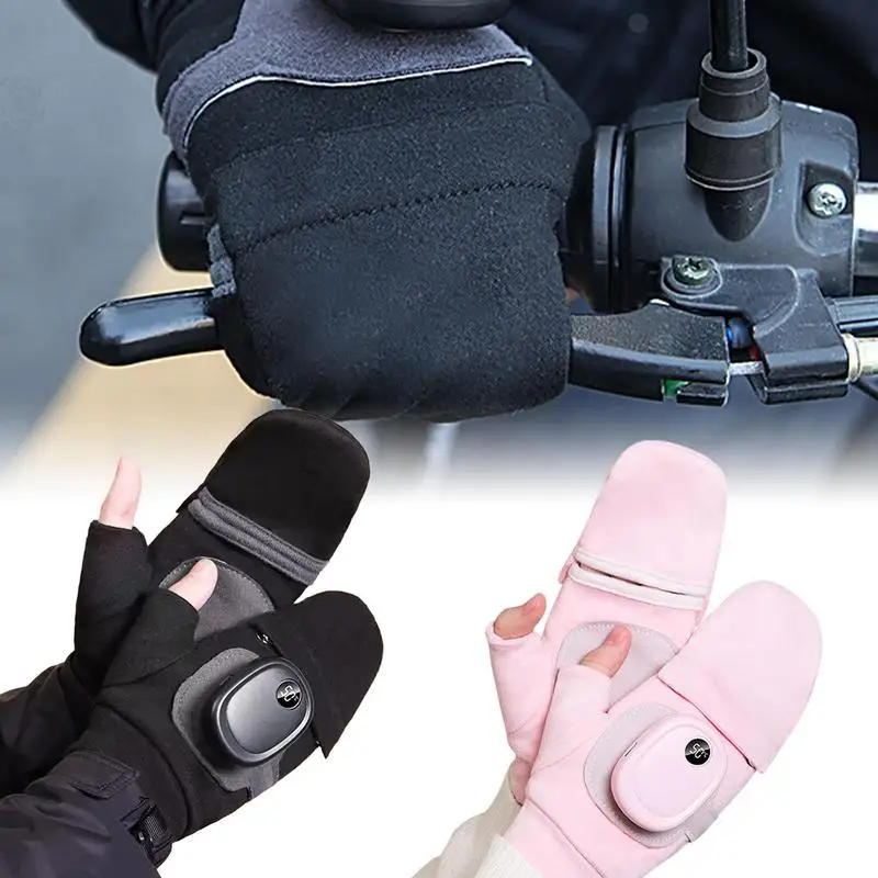 USB Перчатки с подогревом Согреватель рук Электрические перчатки Водонепроницаемые зимние перчатки с тремя передачами Ветрозащитные перчатки с полным пальцем для катания на лыжах