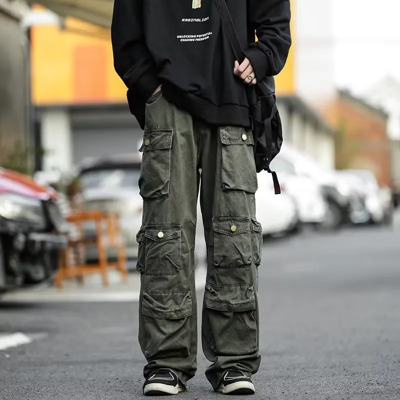 Y2K Мужские брюки-карго Мужской комбинезон с несколькими карманами Брюки в стиле сафари 2023 Лето Новая уличная одежда