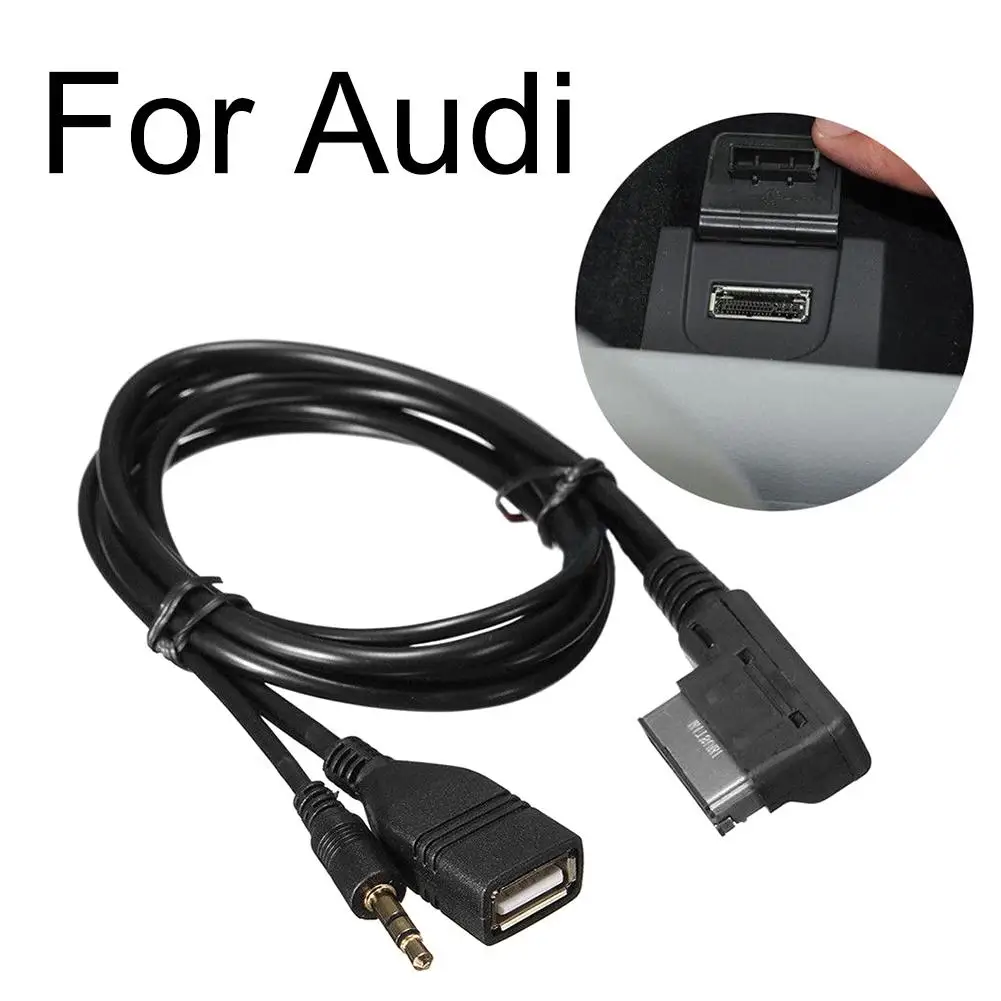 Автомобильный кабель AMI 3,5 мм музыкальный аудиоадаптер для Audi A6L A8L Q7 A3 A4L A5 A1 S5 Q5 с USB-портом Интерфейсный кабель AMI