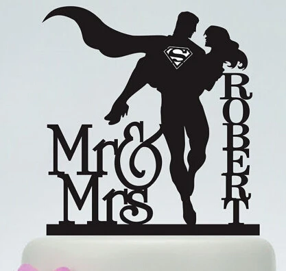 Акриловые свадебные топперы для торта, супергерои, пары, пользовательские имя и дата невесты, жениха, помолвка, девичник, украшения для вечеринки