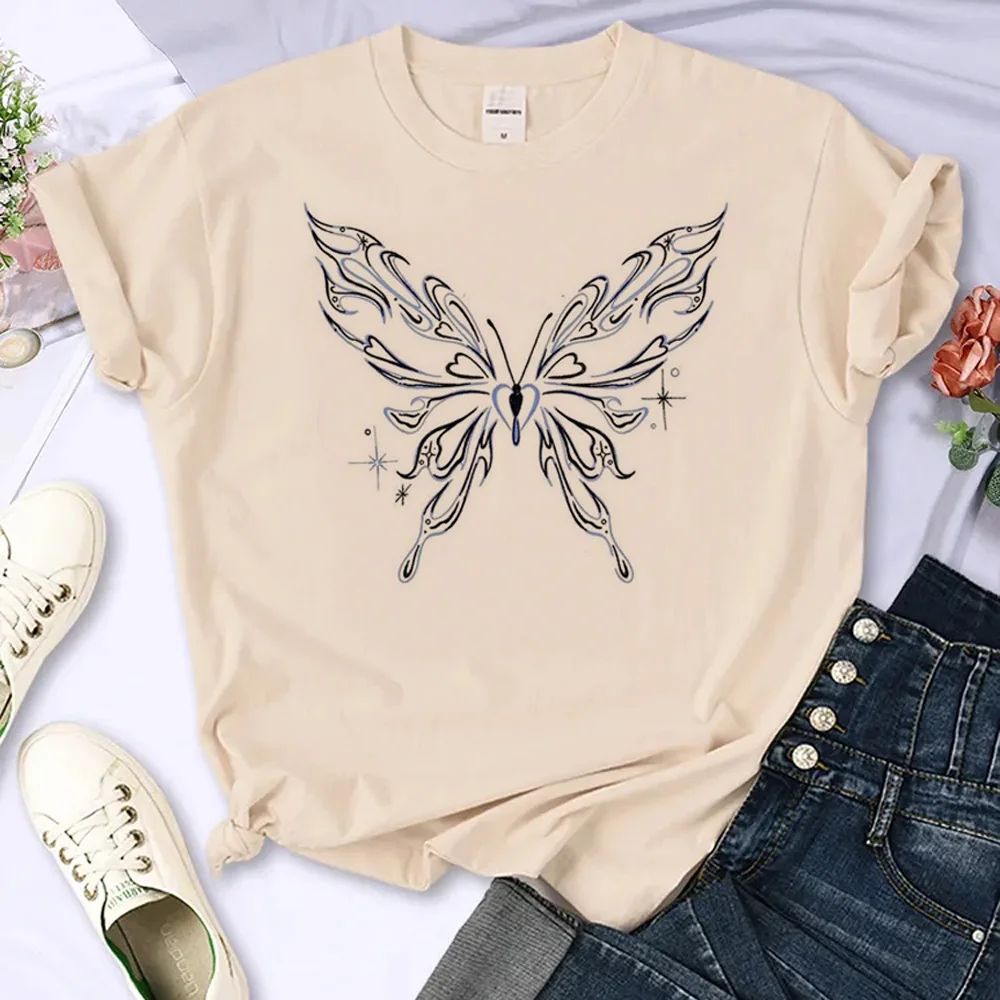 Бабочка 90-х эстетическая футболка женская футболка Y2K Футболка женская манга харадзюку одежда