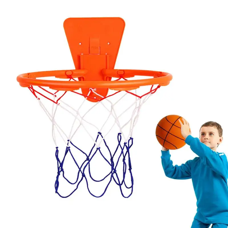 Бесшумный баскетбольный баскетбольный обруч обод Крытое настенное крепление с сетчатыми подвесками Баскетбольные ворота Обруч Сетка Баскетбольная настенная дверь