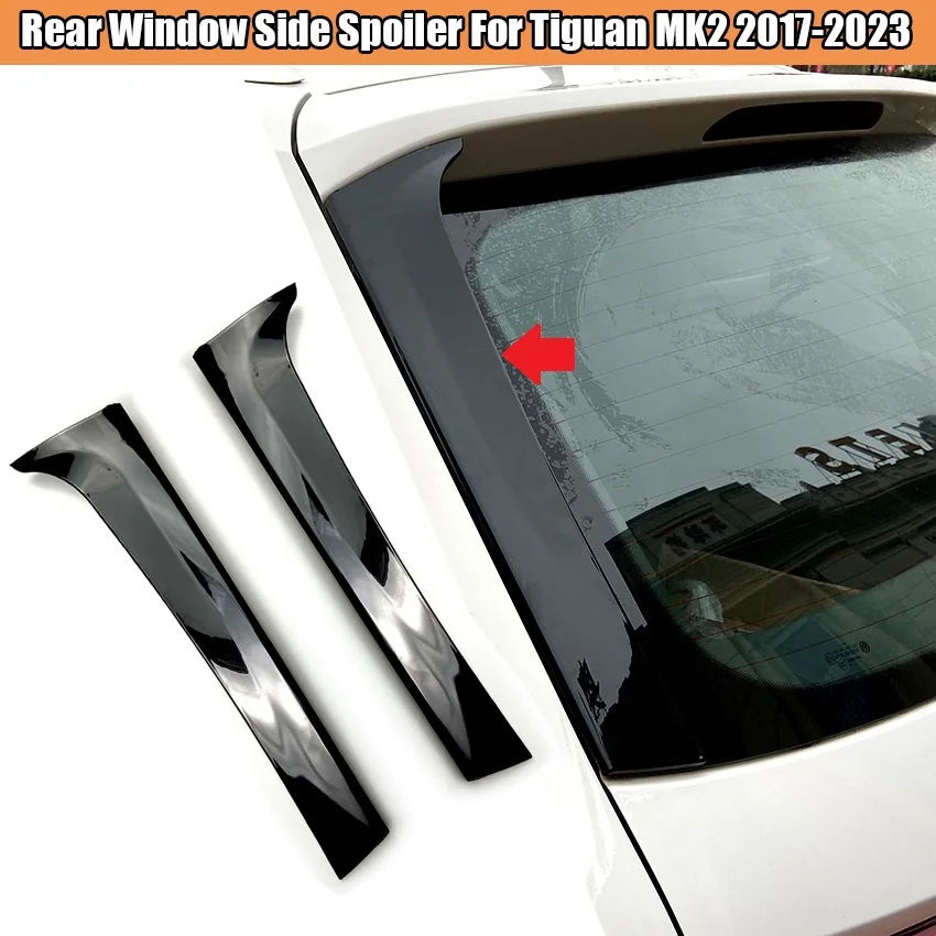  Боковой спойлер заднего стекла Canard Canards Splitter для VW Tiguan MK2 2017-2023 Аксессуары для отделки бокового крыла Аксессуары для отделки Экстерьер Черный
