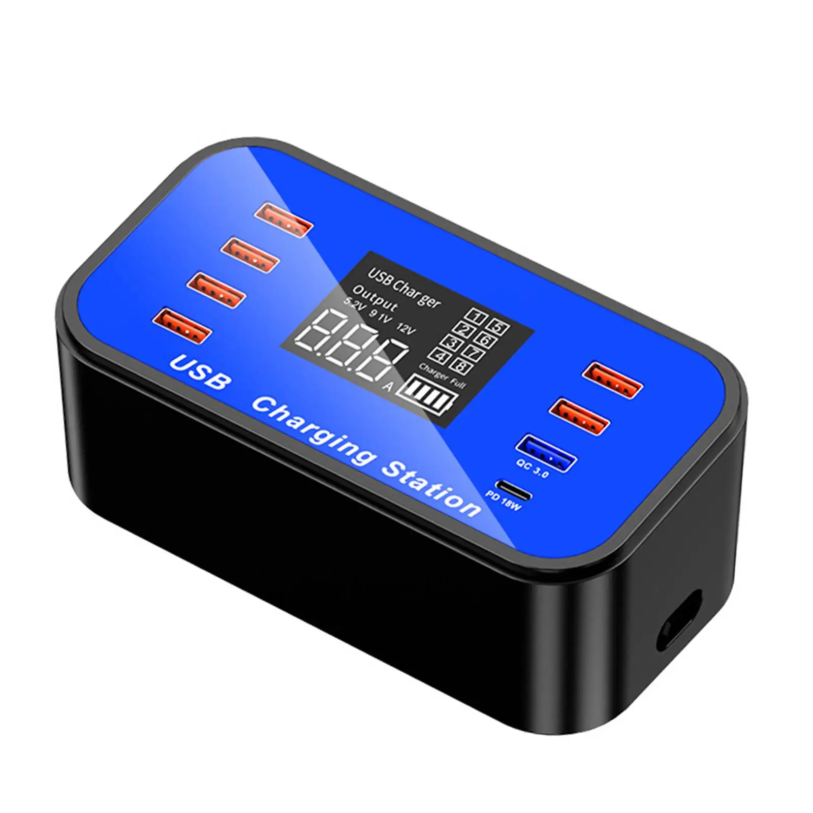 Быстрое зарядное устройство USB 8-портовая зарядная станция концентратора USB PD-18W QC 3.0