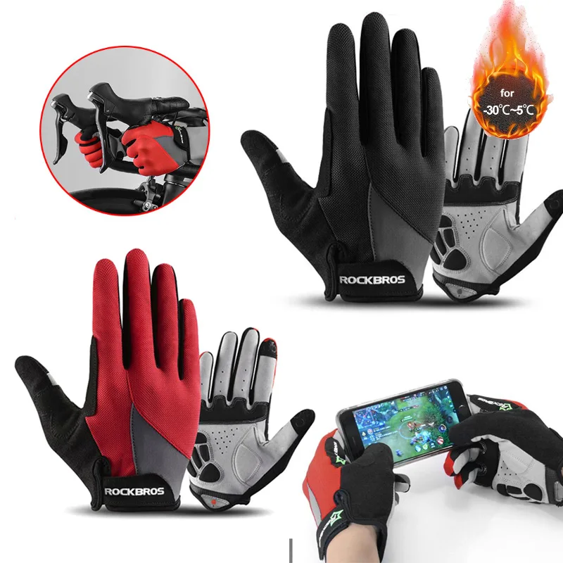 Велосипедные перчатки Велосипед с полным пальцем Спортивные перчатки для мужчин Женские перчатки MTB с сенсорным экраном Аксессуары для фитнеса и скалолазания