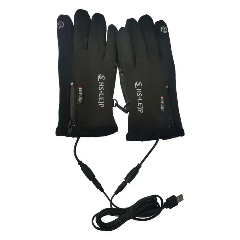  Велосипедные перчатки с подогревом USB Перчатки с электрическим подогревом Водонепроницаемые зимние теплые перчатки с сенсорным экраном для наружного мотоцикла, велосипеда, катания на лыжах